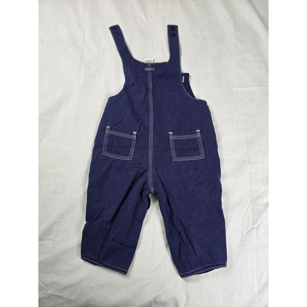 Vintage‎ Gymboree Overalls Infant 6 12 Months Blue Nautical Sea Anchor 90s